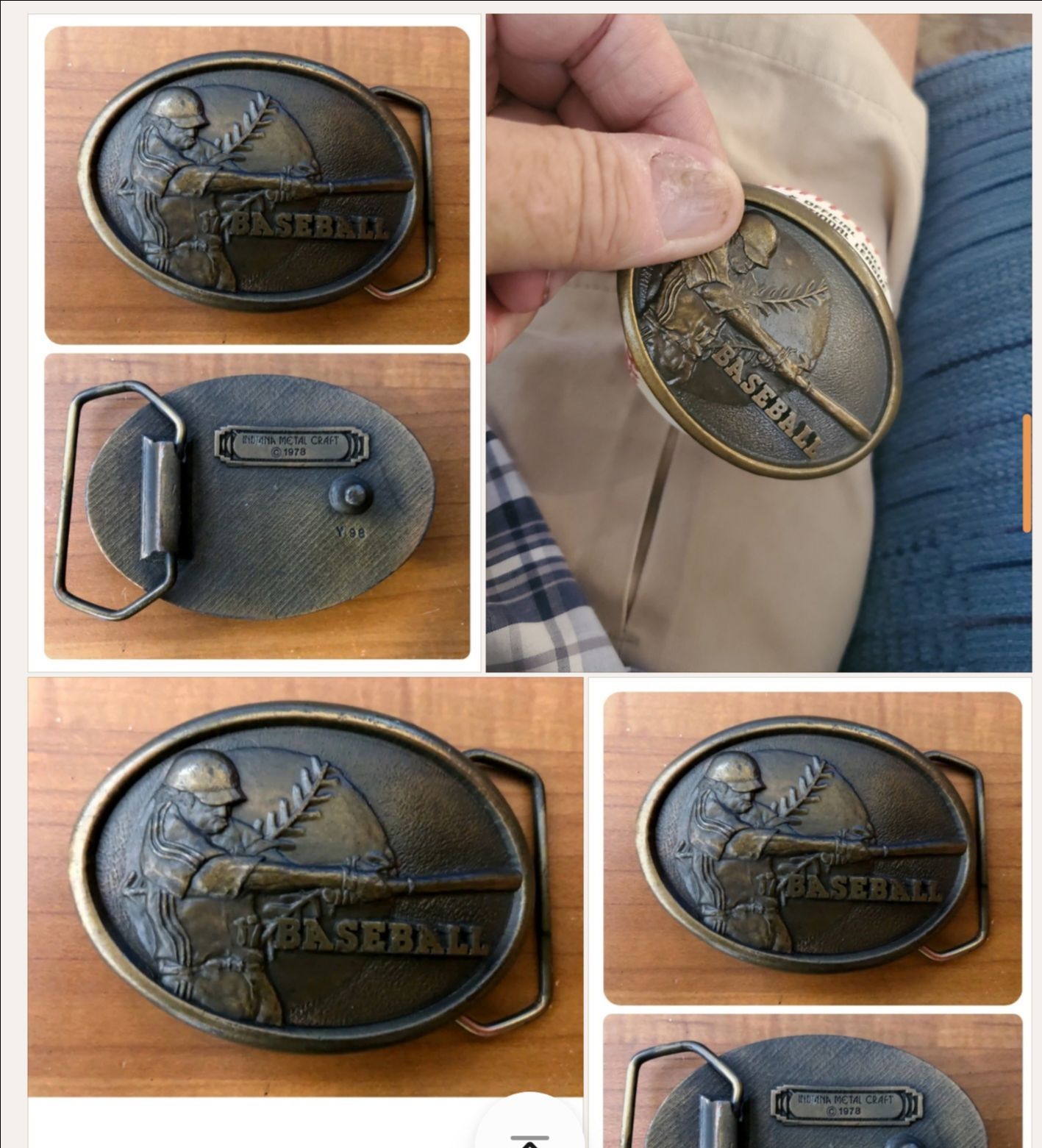 Brass Baseball Buckle - Great Gift!