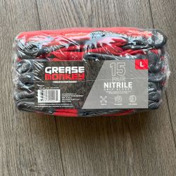 Grease Monkey 15 Pairs Nitrile Grip Gloves Size Large 