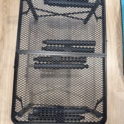 Folding Grill Table for Outside, 3 Height Adjustable Small Camping Table with Mesh Bag, Metal Aluminum Folding Table, 23.62 x 15.75 inches, Portable G