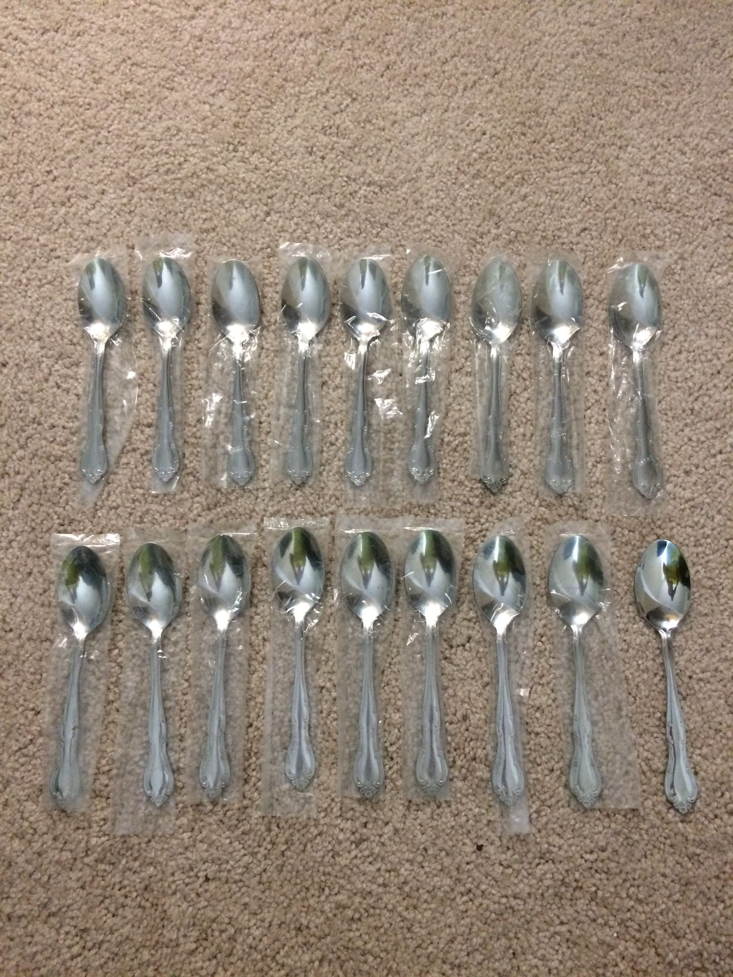 18 Teaspoons in Rose Tiara (Stainless) by International Silver