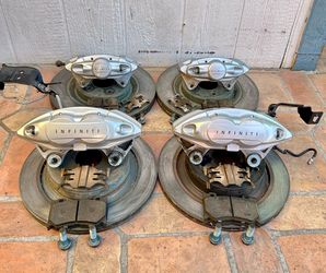 07-21 Infiniti G37 M37 Q50 Q60 Q70 Z34 Sport Full Akebono Brake Caliper, Rotors & lines