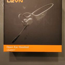 LEVN Open Ear Headphones w/Mic, Bluetooth, AI Noise Cancel LE-HS017 - NEW OPEN