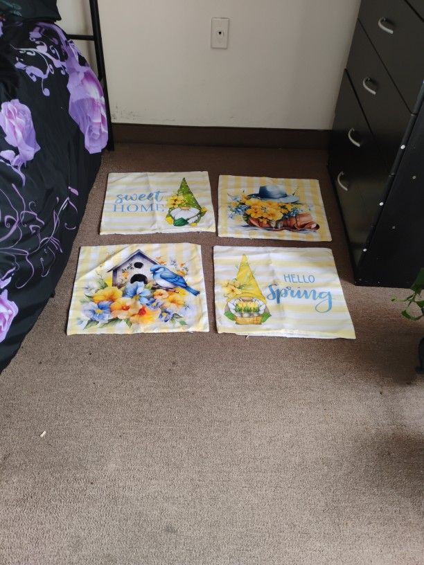 4 Spring Time Pillow Covers 