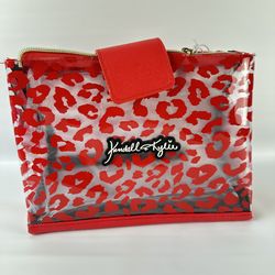 Kendall + Kylie Clear Red Leopard Makeup Bag Travel Case let