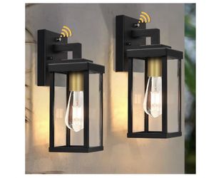 Dusk to Dawn Outdoor Wall Light Fixture with Photocell Sensor, Black, 4.5-in x 13-in, E26 Base, Weather Resistant Aluminum