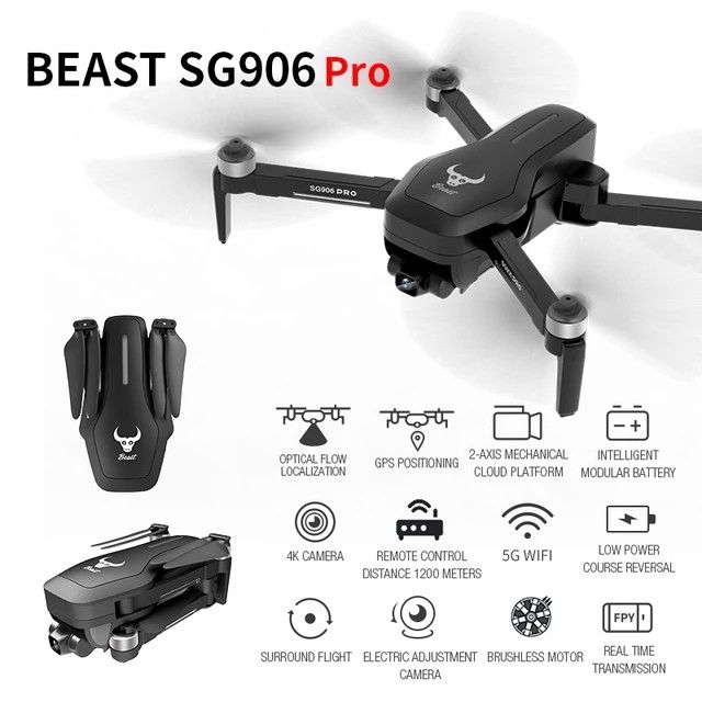 PRO GPS Drone With 2-axis Anti-shake Self-stabilizing Gimbal WiFi FPV 4K Camera Brushless Drone Quadcopter VS F11 Pro