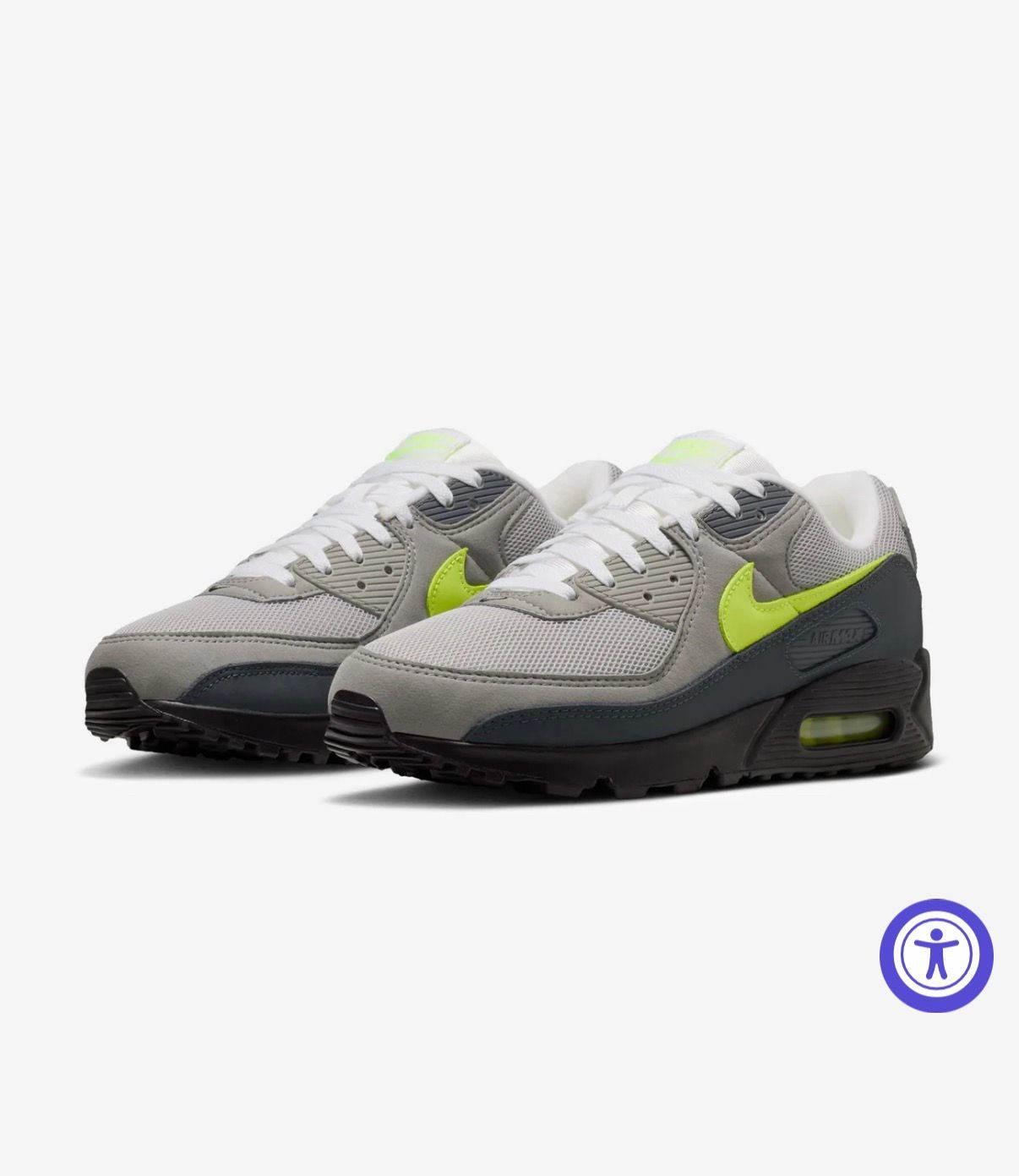 Nike AirMax90 Black/Neon Yellow Anthracite Size 9
