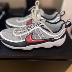 Grey & Red Nike Shoes