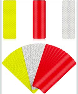 Prasacco Pack of 24 Reflective Stickers 4X12 CM