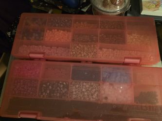Small Lot Of Misc Perler Beads And Containers