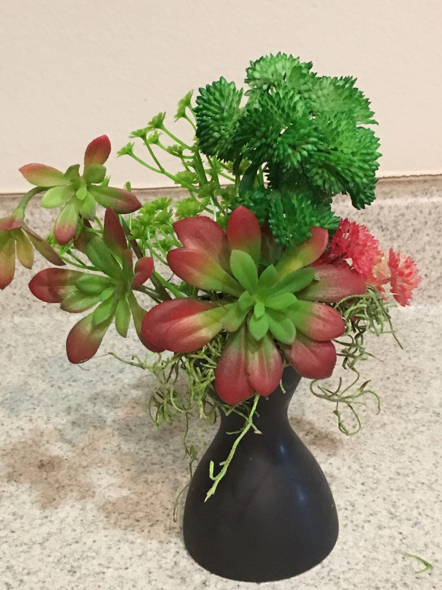GORGEOUS lil’ faux succulent plant in IKEA vase base