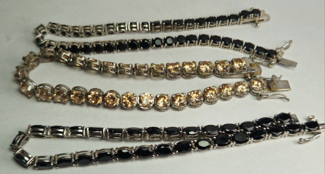3 925 Silver Bracelets with Gemstones