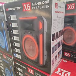 Monster X6 PA Speaker 600 Watts BRAND NEW IN BOX