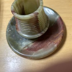 Beautiful, genuine onyx candlestick