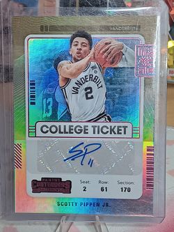 SCOTTY PIPPEN JR COLLEGE TICKET AUTO RC