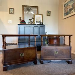 Vintage Side Tables. Asian Motif. Great Condition. Good Storage. 