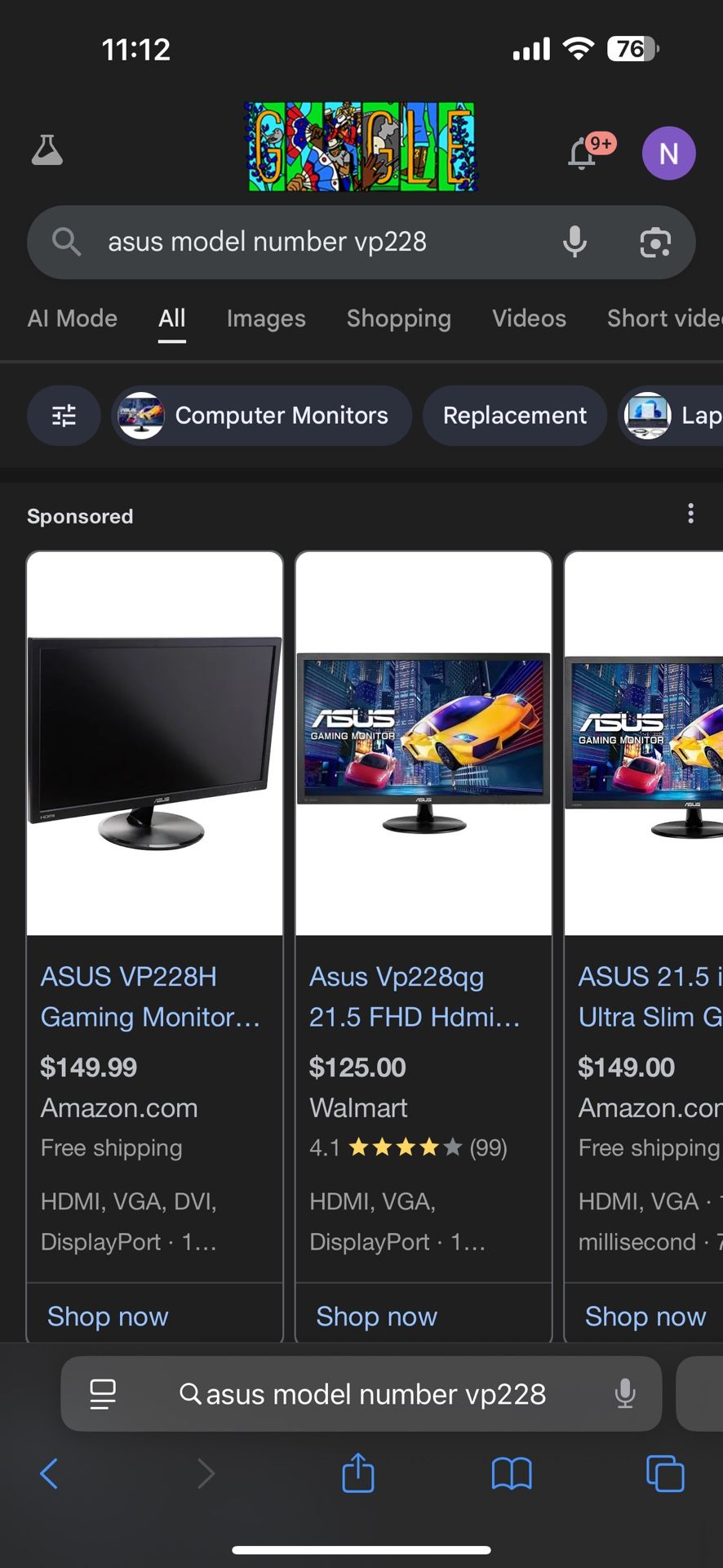 Asus computer Monitors