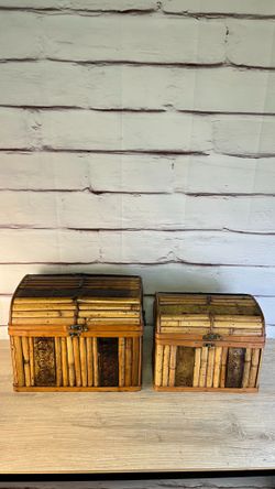 Nesting Bamboo Elephant Themed Boxes 2pc
