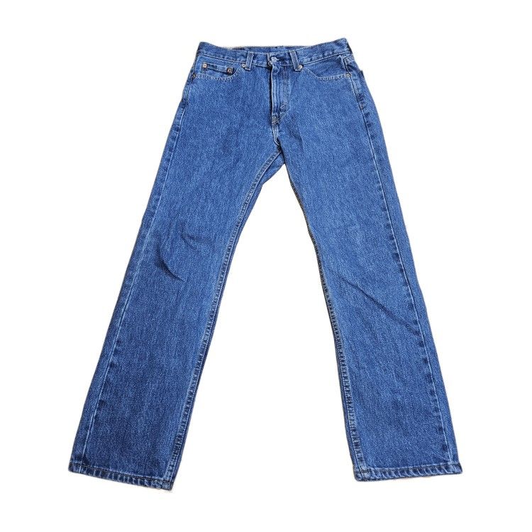 Levi's 505 Blue Jeans Mens Medium Wash Straight Fit Blue Jeans Size 30in x 30in