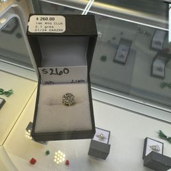 Singular Diamond Cluster Earring