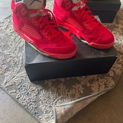 Jordan 5 red suede