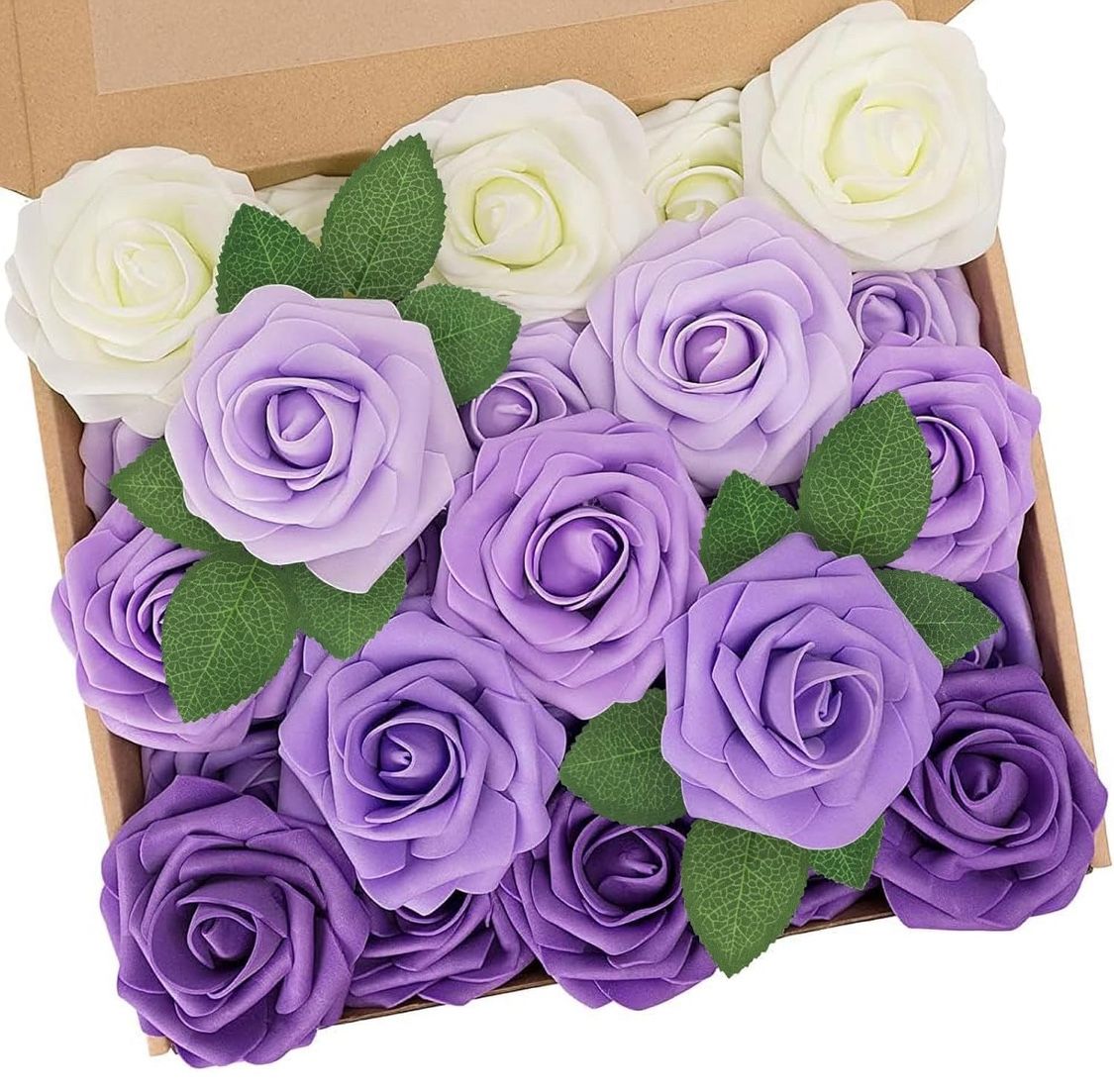 N&T NIETING Artificial Flowers, 28pcs Fake Flowers Rose with Stems Perfect for DIY Wedding Bridesmaid Bridal Bouquets Centerpieces Home Flower Arrange