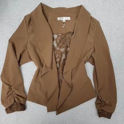 ✅️ Brown Lace Backed Cardigan Blazer• Size S• Great Condition• $15firm