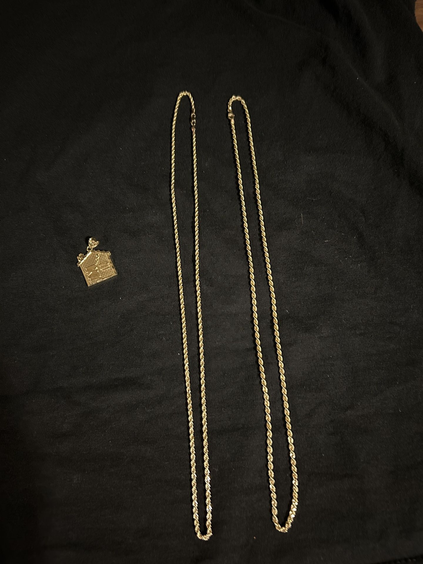 10k Rope Chains And Pendant