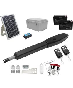 C026 Solar Gate Opener with Batteries & Solar Panel for Single Swing Gates Up to 770lb 16FT Automatic Gate Openers with Remote Complete Kit Medium Dut