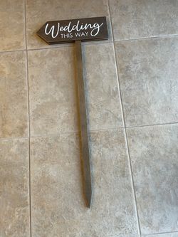 Wedding This Way Wood Stake 