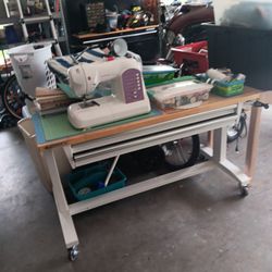 Sewing Machine And Table