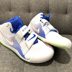 New Nike Zoom Javelin Elite 3 Track & Field Spike Blue White Shoes Men Size 15