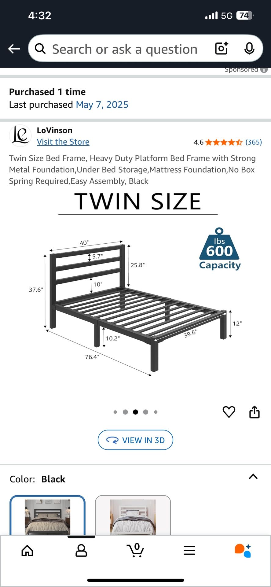 Twin Size Bed Frame