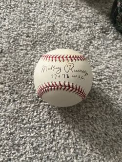 Mickey Rivers autographed baseball