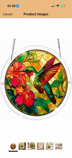 Sun Catchers Puzzle for Indoor Window, Hummingbird Acrylic Jigsaw Puzzle Kit Suncatcher, Stained Puzzle for Window Hanging Outdoor Garden Yard Decor, 