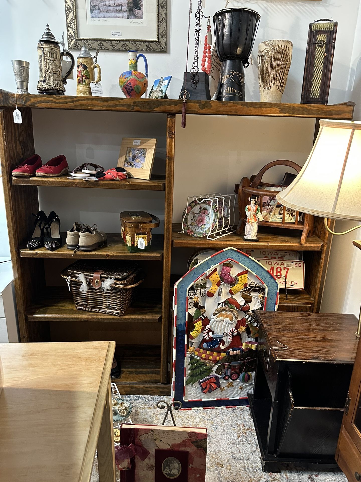Antique Wooden Entertainment Center Rack.ITEMS ON DISPLAY CENTER ARE NOT FIR SALE.