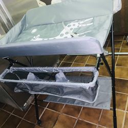 Folding Baby Changing Table with Storage