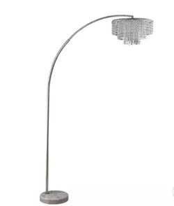 2 Tier Clos Glam Arch Floor Lamp On Marble Base