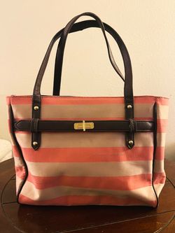 Tommy Hilfiger Striped Canvas Tote Bag
