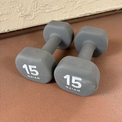 Set Of 15 Pound Hand Weights Dumbells Dumbbells