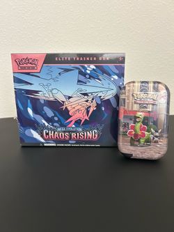 Pokemon Chaos Rising ETB and Mini Tin