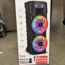 QFX  2x12”  Double speaker with microphone and  LED party Lights 