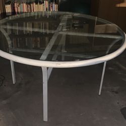 Outdoor glass table
