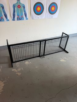 UBesGoo Folding Adjustable Freestanding 2 Panel Metal Dog Slide Gate Baby Safety Fence, no Drilling no Damage, Black