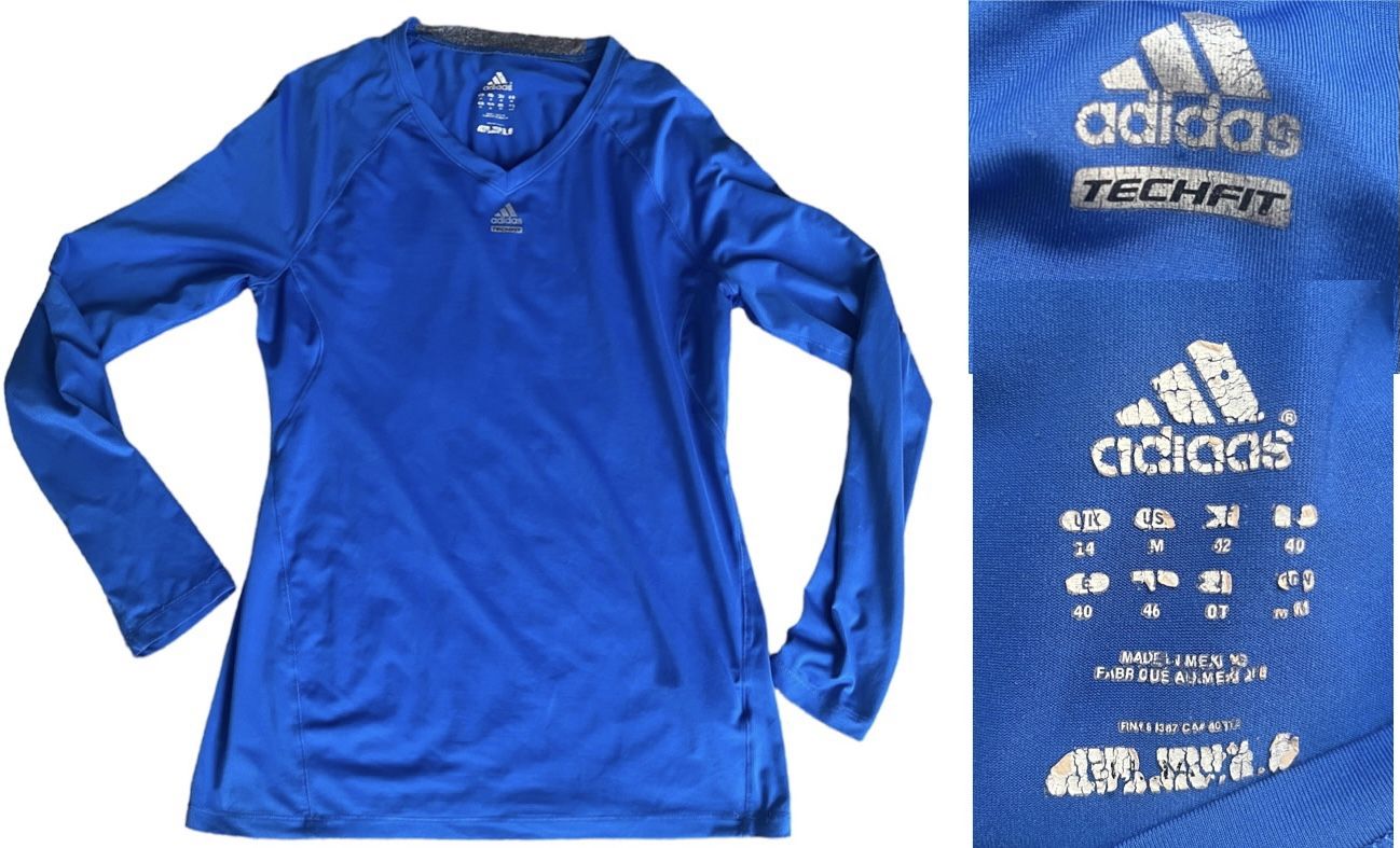 Adidas Techfit Womens Activewear Shirt Sz Medium Climalite