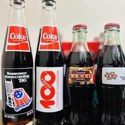 Vintage 1984 Coca Cola Commemorative Bottles Set of 4