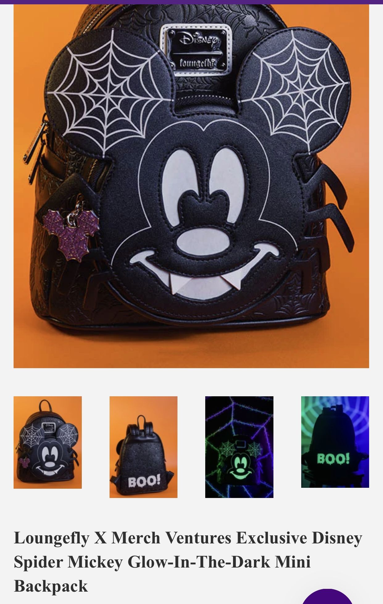 HARD TO FIND- Sold out. Loungefly Authentic Disneyland GLOW  display picture 1