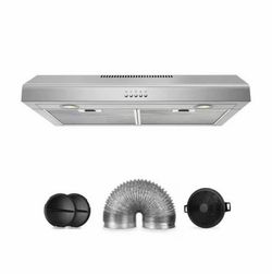 30 in. 450 CMF Convertible Ductless Under Cabinet Range Hood w/ 3-Speed Mechanical Control 2-Led Lights, Stainless Steel