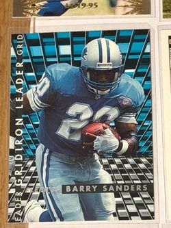 Barry Sanders 1995 Fleer Gridiron Leader Insert Lions HOF