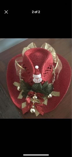 Christmas Cowboy Hat Table or Door Decorations